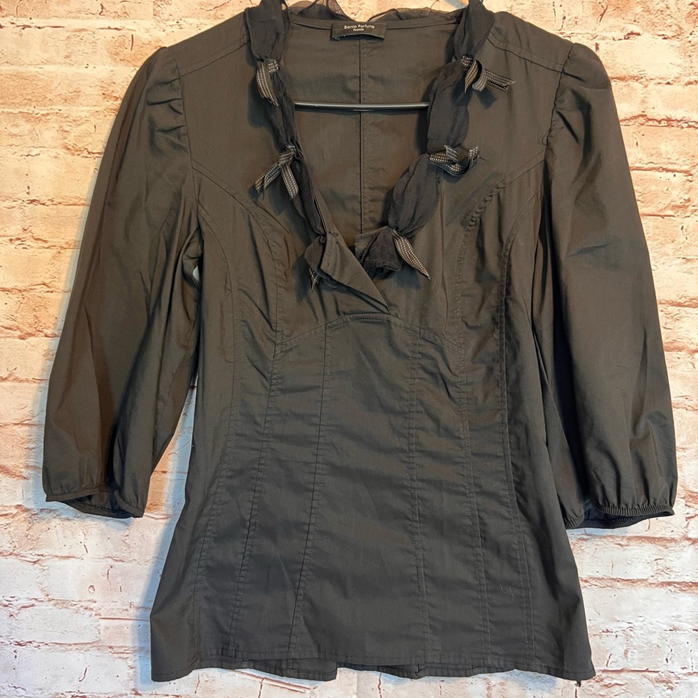 Sonia Fortuna designer silk chiffon top size small